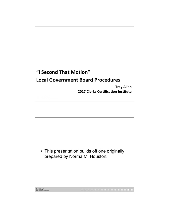 i second that motion local government board procedures