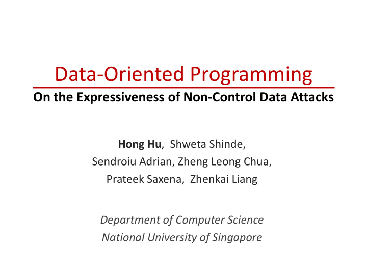 data oriented programming