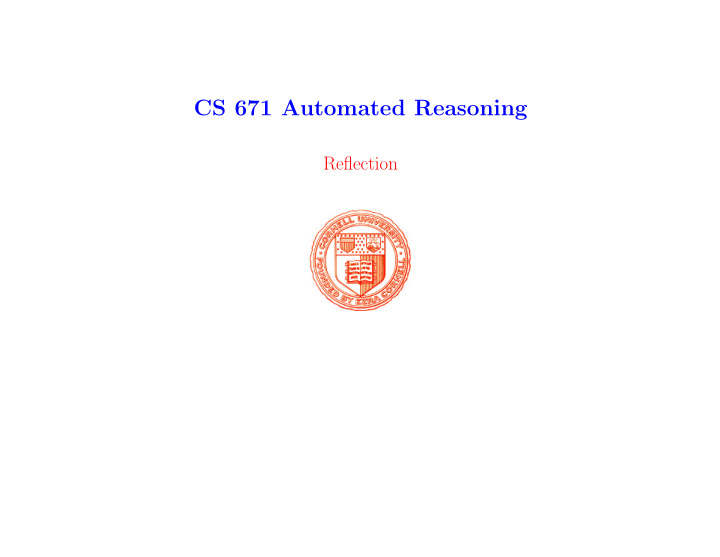 cs 671 automated reasoning