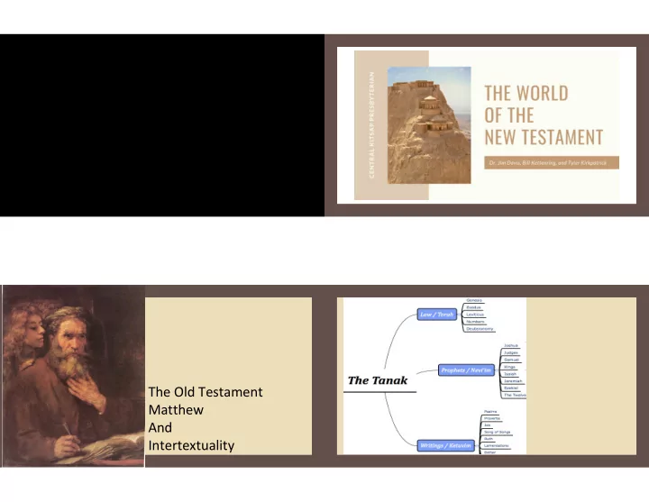 the old testament matthew and intertextuality