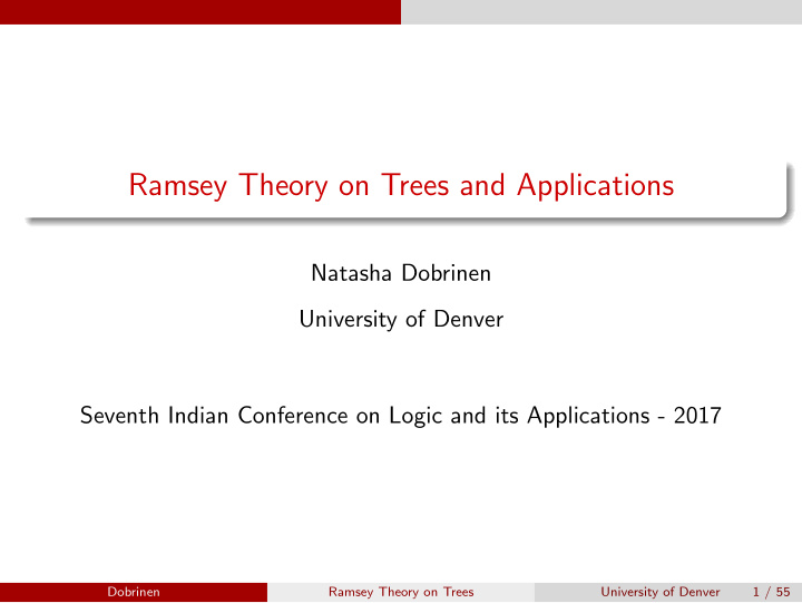 ramsey theory on trees and applications