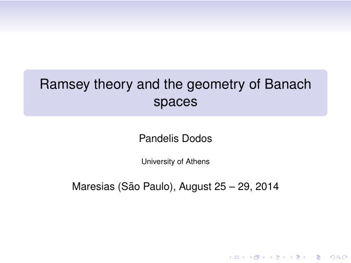 ramsey theory and the geometry of banach spaces