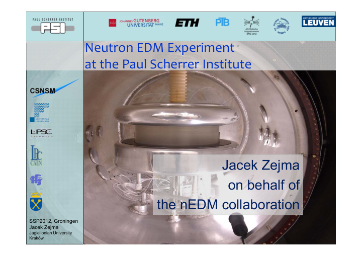 neutron edm experiment at the paul scherrer institute