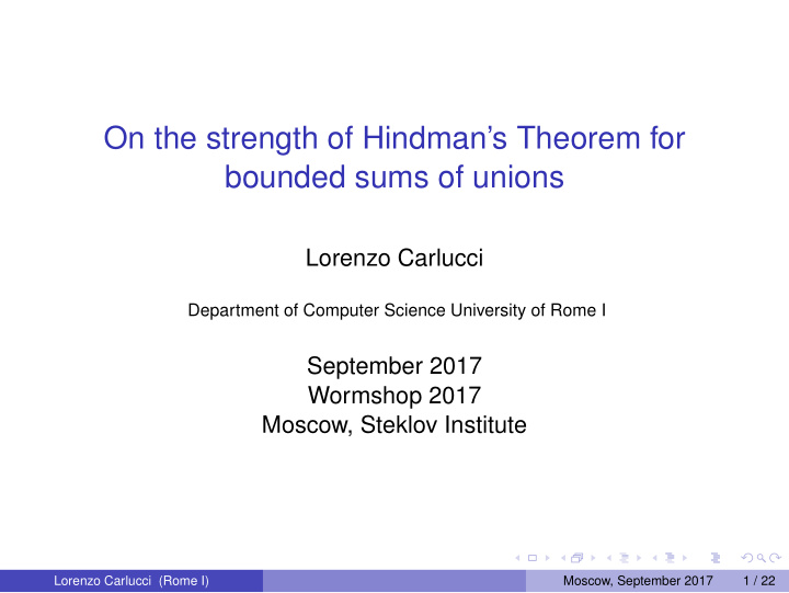 on the strength of hindman s theorem for bounded sums of