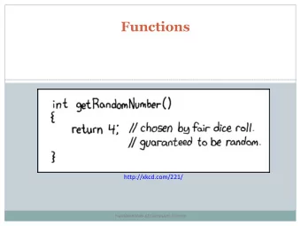 Functions  http://xkcd.com/221/  Fundamentals of Computer Science  Outline  Functions
