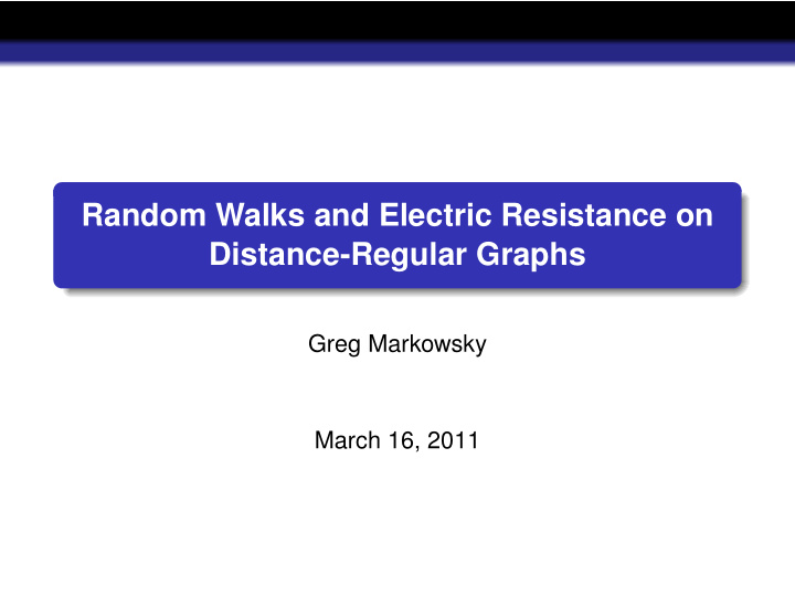 random walks and electric resistance on distance regular