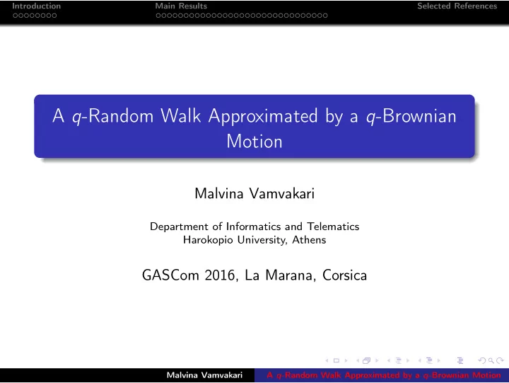a q random walk approximated by a q brownian motion