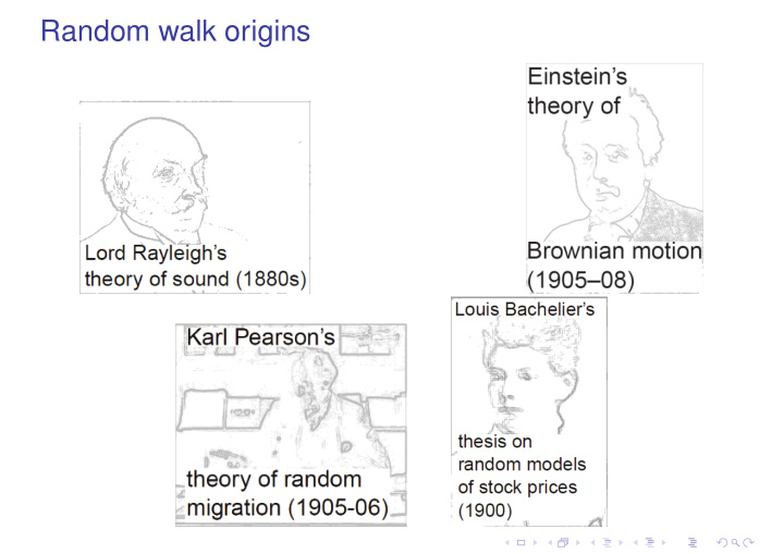 random walk origins mathematical developments