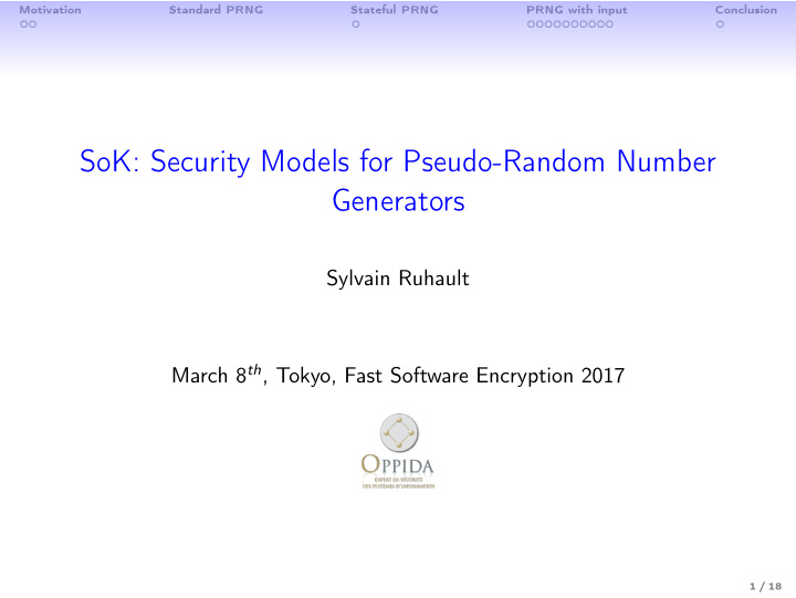 sok security models for pseudo random number generators