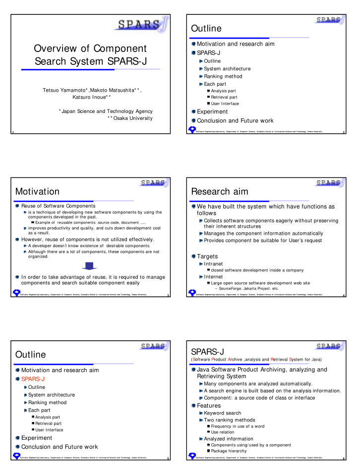 overview of component