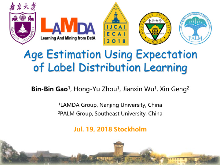 age estimation using expectation of label distribution