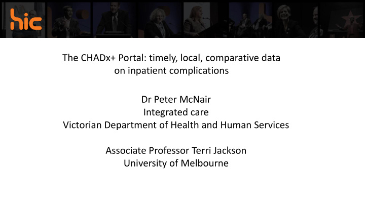 the chadx portal timely local comparative data