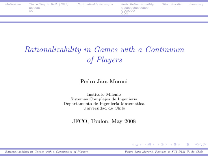 rationalizability in games with a continuum of players