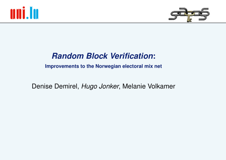 random block verification