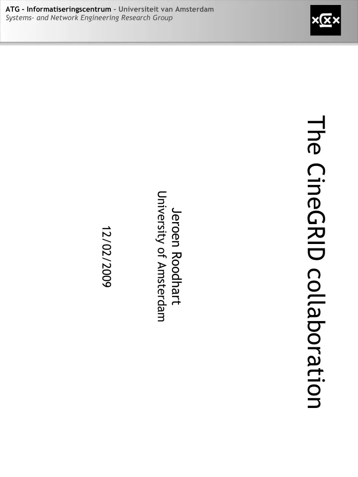 the cinegrid collaboration