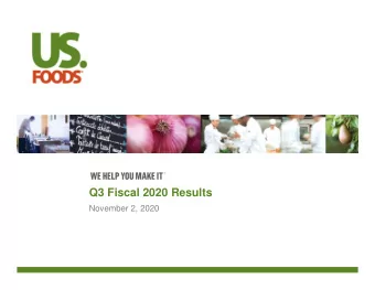 Q3 Fiscal 2020 Results  November 2, 2020  Cautionary statements regarding forward-looking