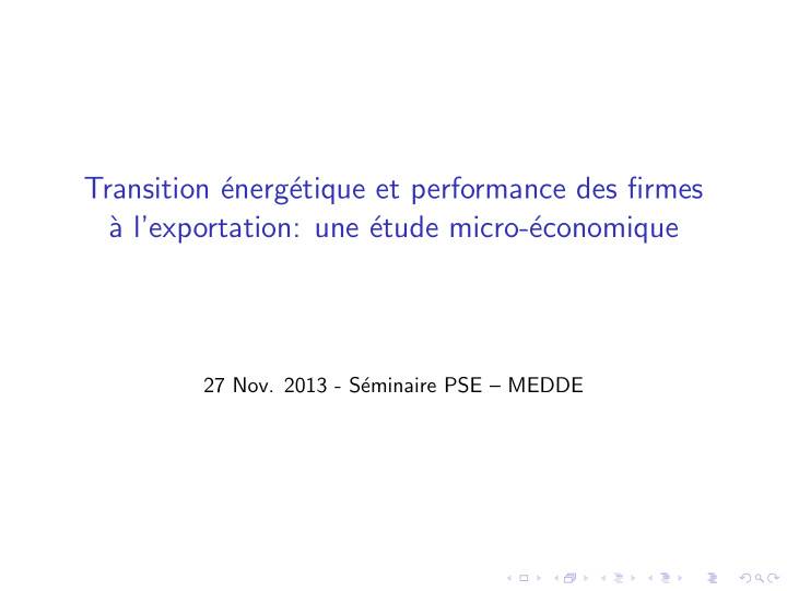 transition energ etique et performance des firmes a l