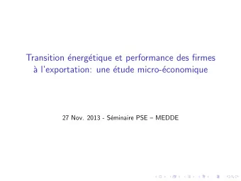 Transition   energ  etique et performance des firmes  `  a lexportation: une   etude