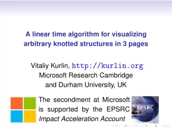 Vitaliy Kurlin, http://kurlin.org  Microsoft Research Cambridge  and Durham University, UK  The