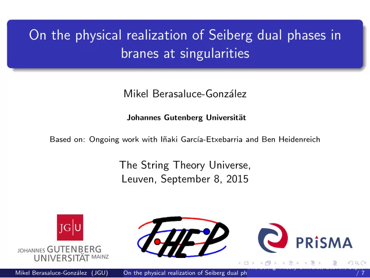 on the physical realization of seiberg dual phases in