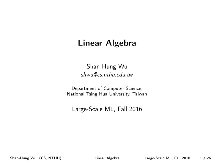linear algebra