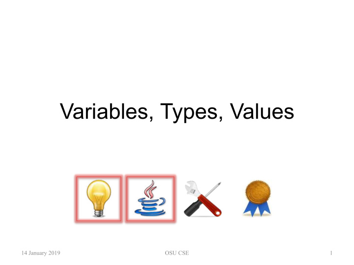 variables types values
