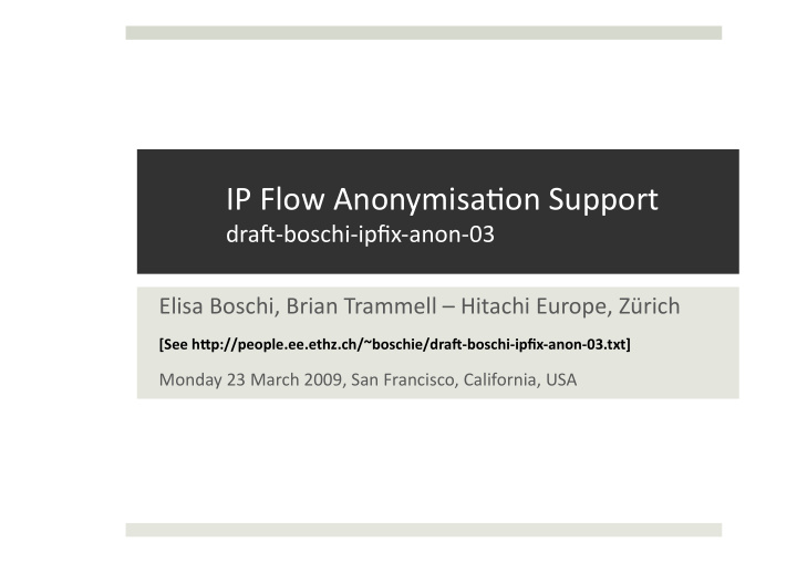 ip flow anonymisa on support