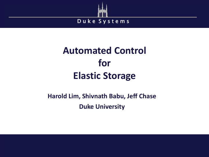 automated control