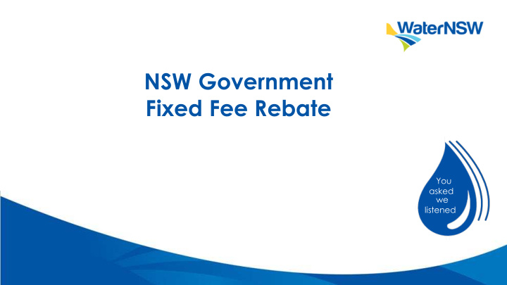 nsw government fixed fee rebate