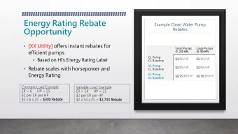 Energy Rating Rebate  Example Clean Water Pump  Opportunity  Rebates  [XX Utility] offers