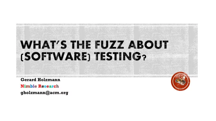 gholzmann acm org