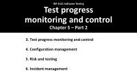 test progress monitoring and control