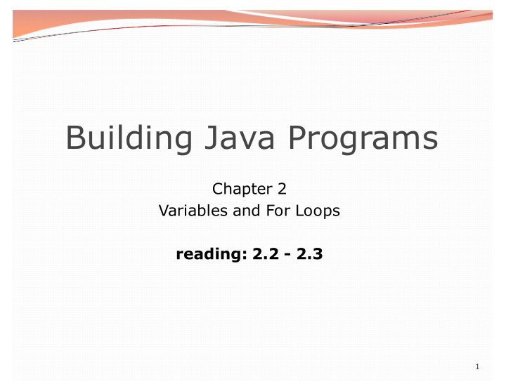 building java programs