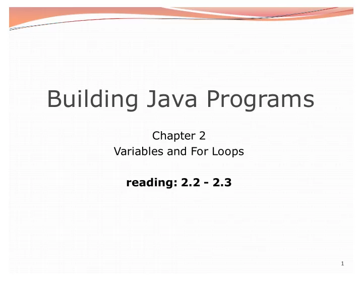 building java programs