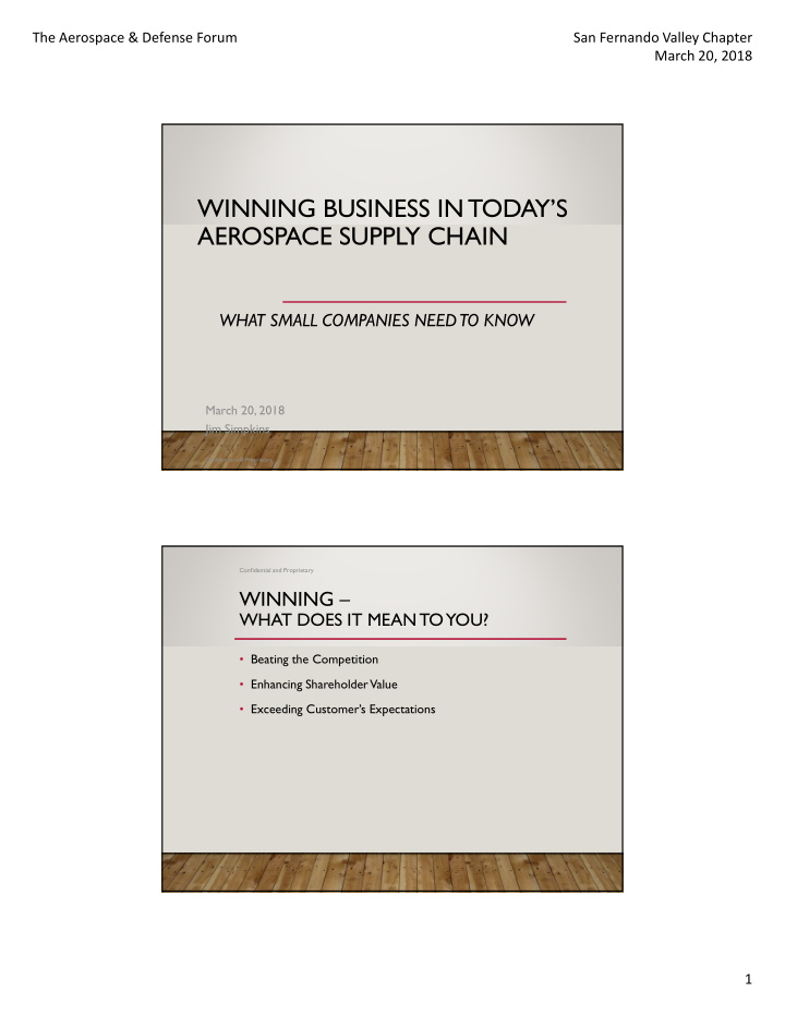 winning business in today s aerospace supply chain