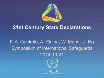 21st Century State Declarations  F. A. Queirolo, A. Rialhe, W. Mandl, J. Ng  Symposium of