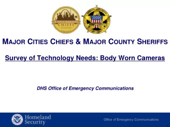 Purpose and Respondents  Sponsor: DHS Office of Emergency Communications  Focus: Technology