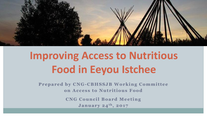 improving access to nutritious