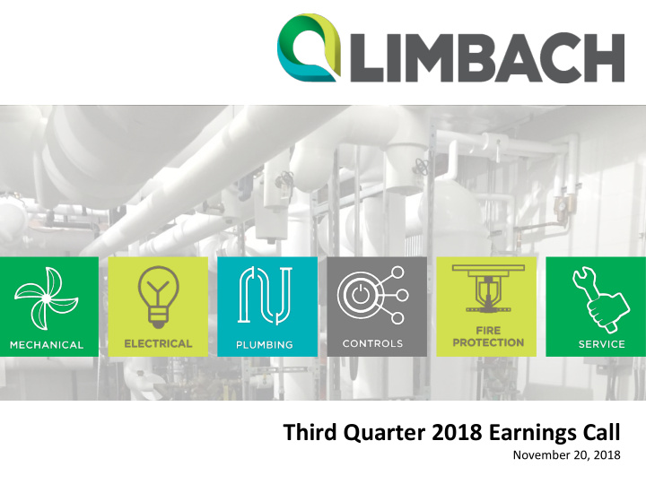 third quarter 2018 earnings call