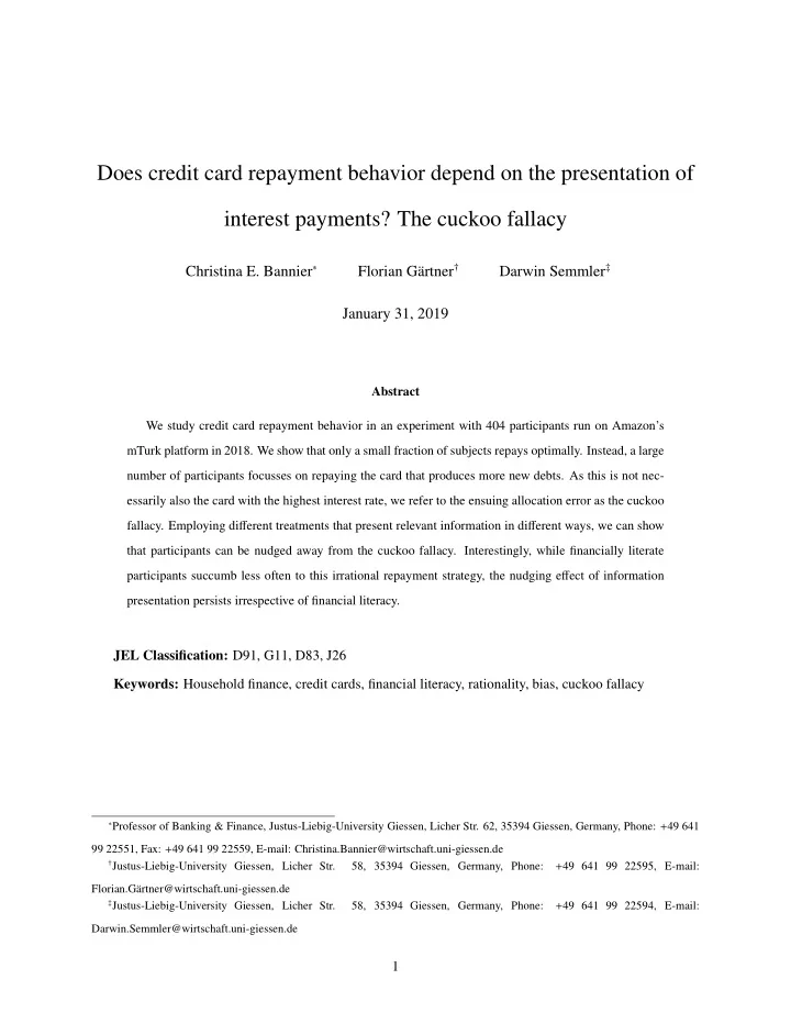does credit card repayment behavior depend on the