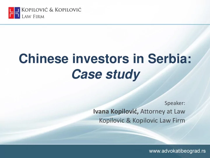 chinese investors in serbia