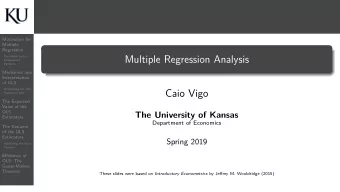 Multiple Regression Analysis  Independent  Variables  Mechanics and  Interpretation  of OLS