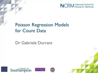 Poisson Regression Models  for Count Data  Outline  Review  Introduction to Poisson