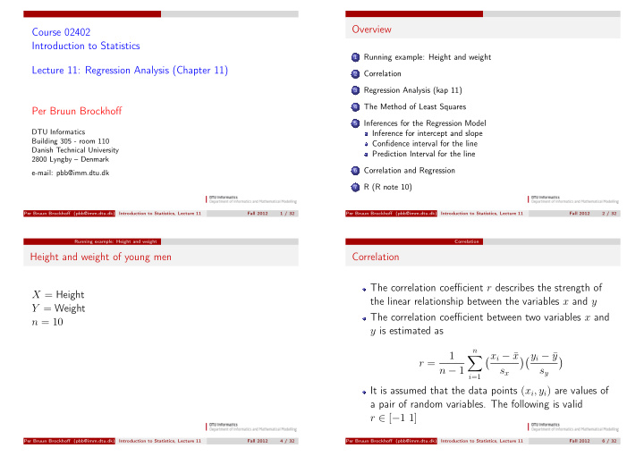 overview course 02402 introduction to statistics