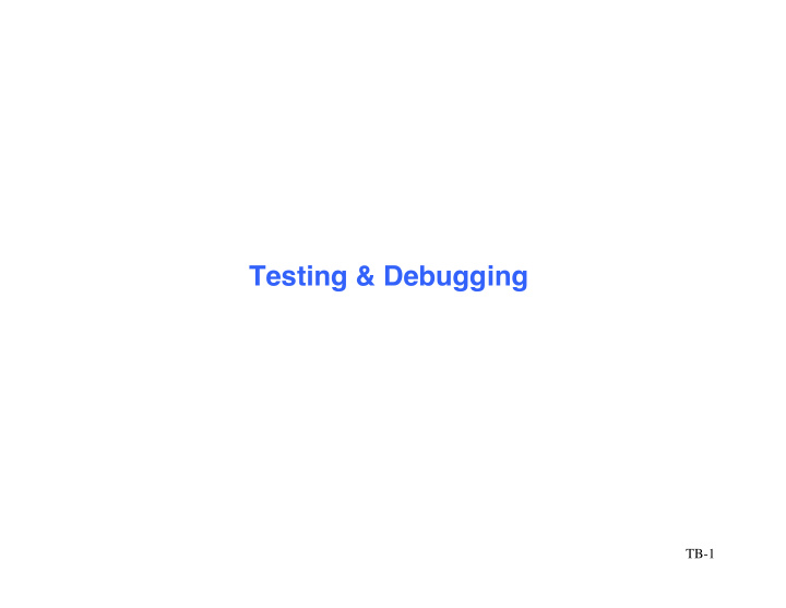 testing debugging