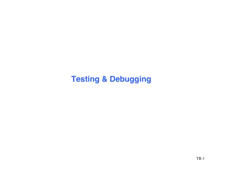 testing debugging