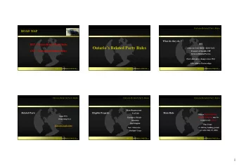 Ontarios Related Party Rules  Allow for TAX FREE / LESS TAX  GST  Carrying on Business Policy