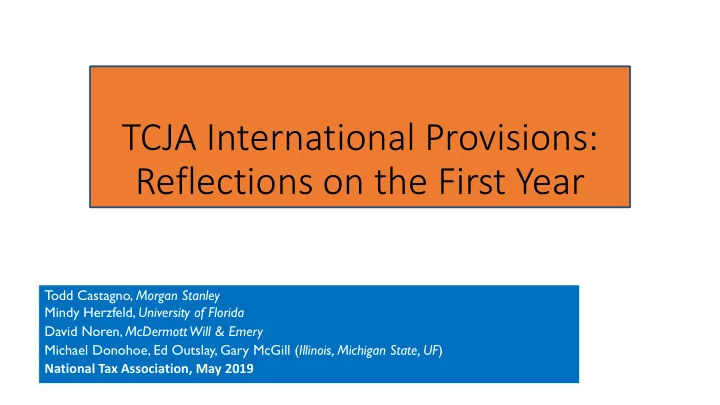 tcja international provisions reflections on the first