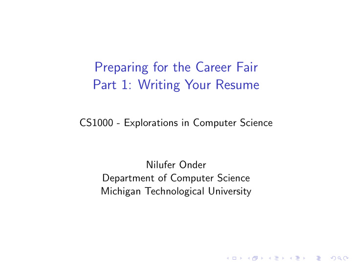 preparing for the career fair part 1 writing your resume