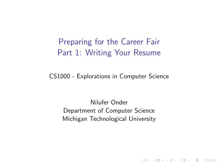 preparing for the career fair part 1 writing your resume